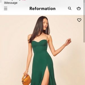 NWT Reformation Juliette Dress Size 6 Green